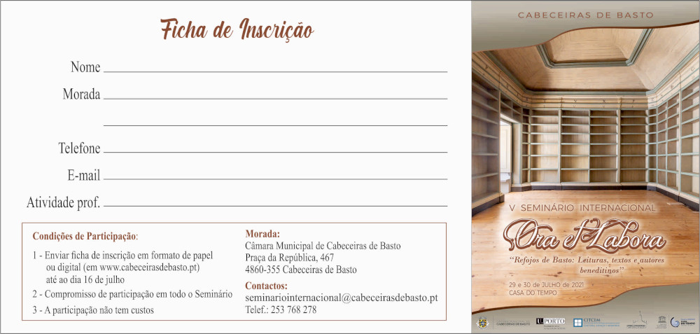 V Seminário Internacional 29 e 30 julho 2021 - Ficha de Inscrição