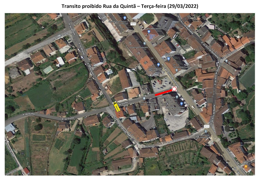 Trânsito cortado no Arco de Baúlhe na segunda e terça-feira