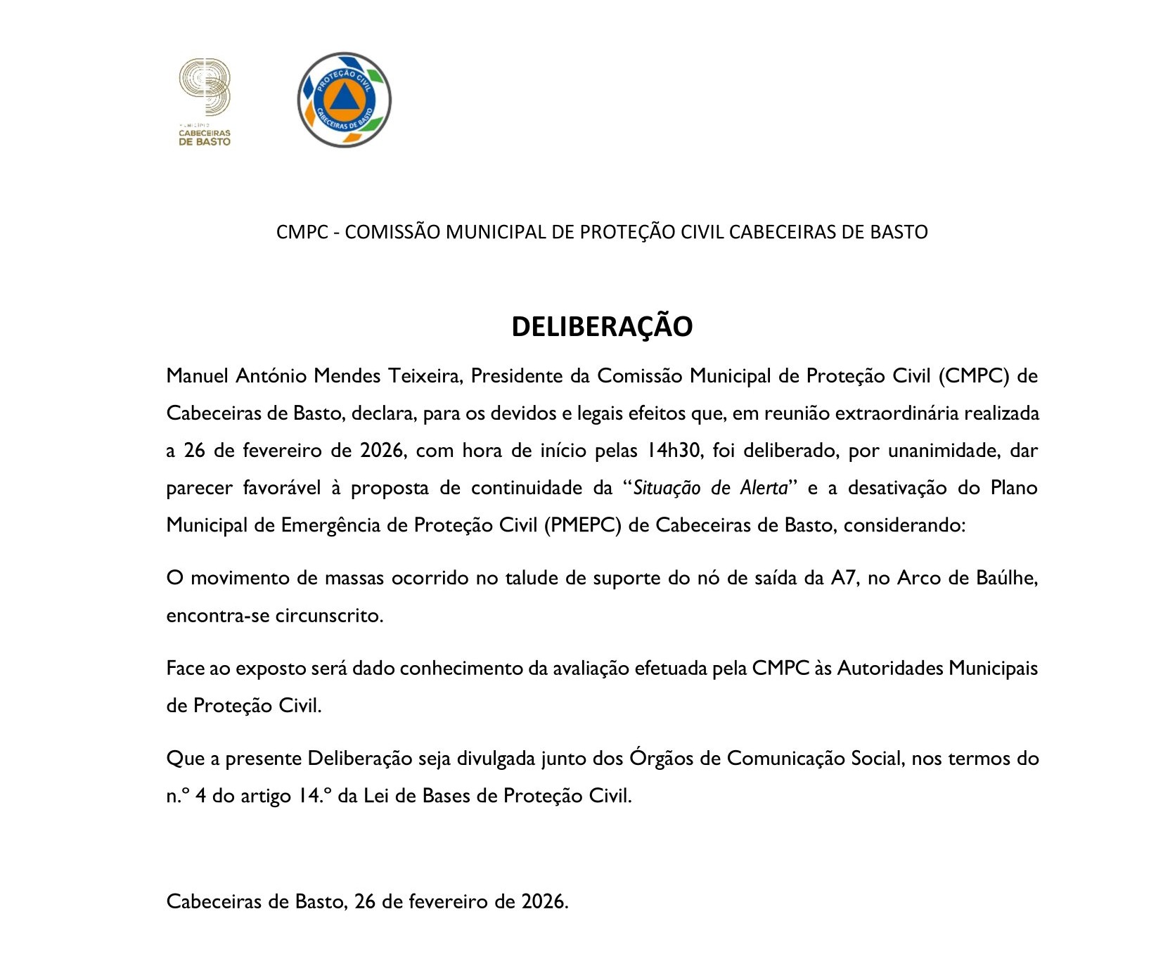 Desativação do PMEPC