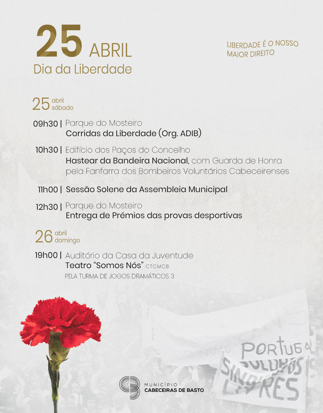 Comemorações do 25 de Abril - Programa